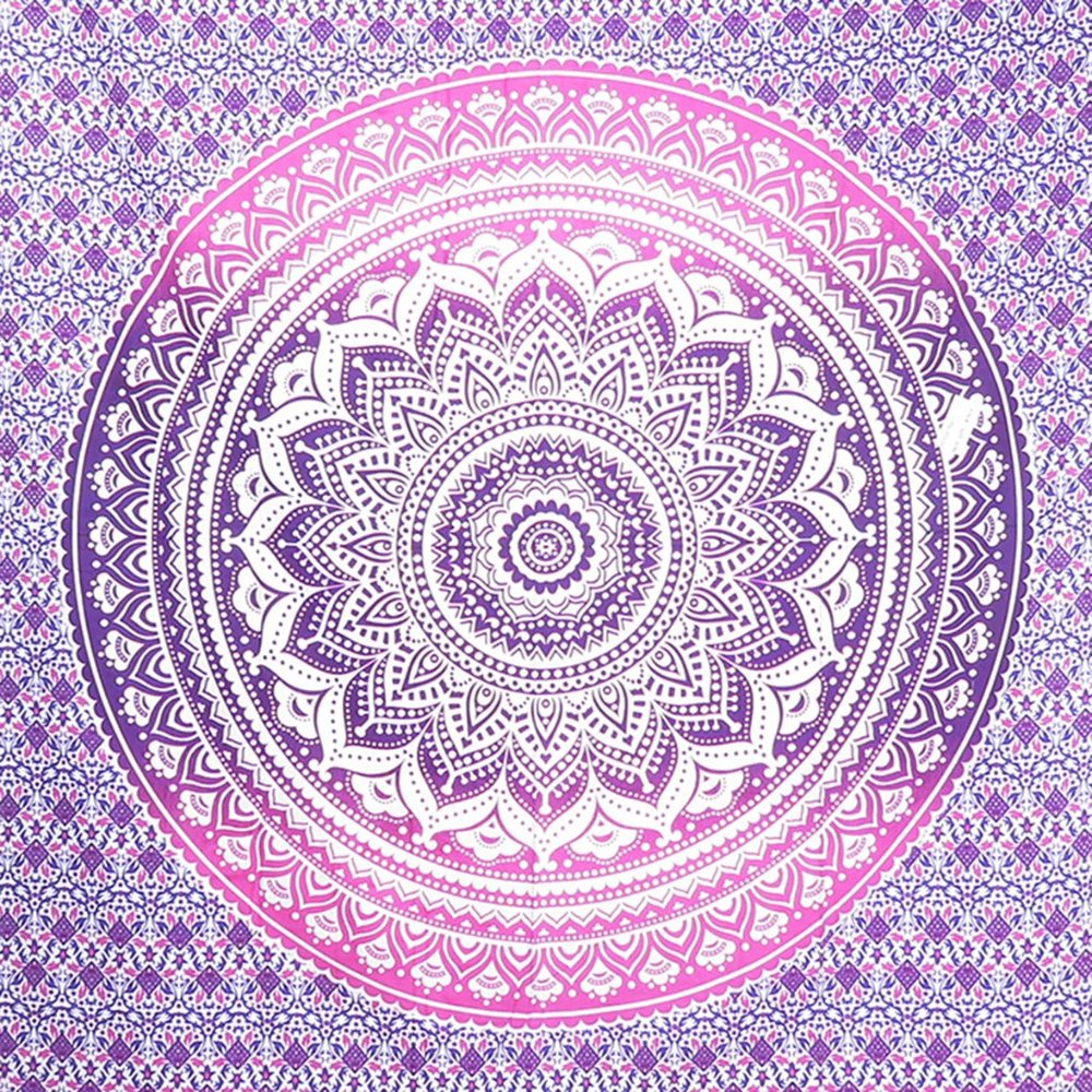 Oussum Pink Cotton Boho Hippie Twin Tapestry Wall Hanging for Home Decor - Picture 3 of 4